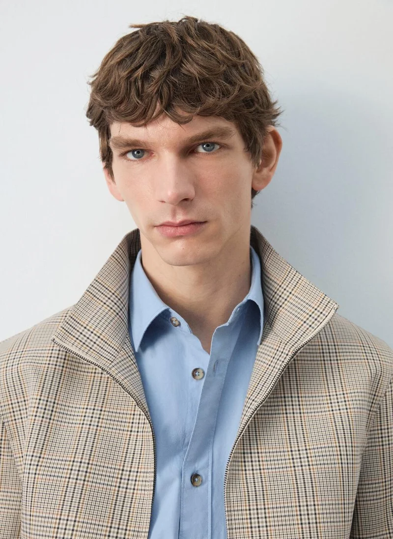 Mango Man  Prince of Wales check jacket with funnel neck for Men | Best Price UAE